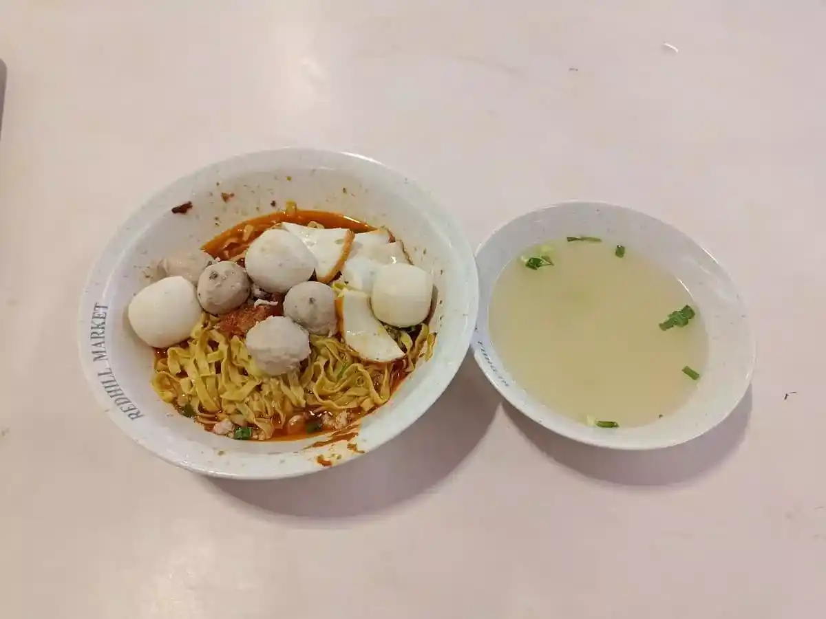 Fu Cheng Redhill 85 50's Teochew Minced Meat Noodle: Fishball Mee Pok & Soup