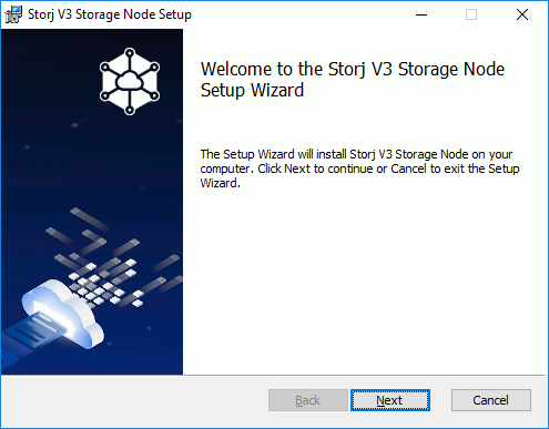 Initial Storage Node Windows Installer