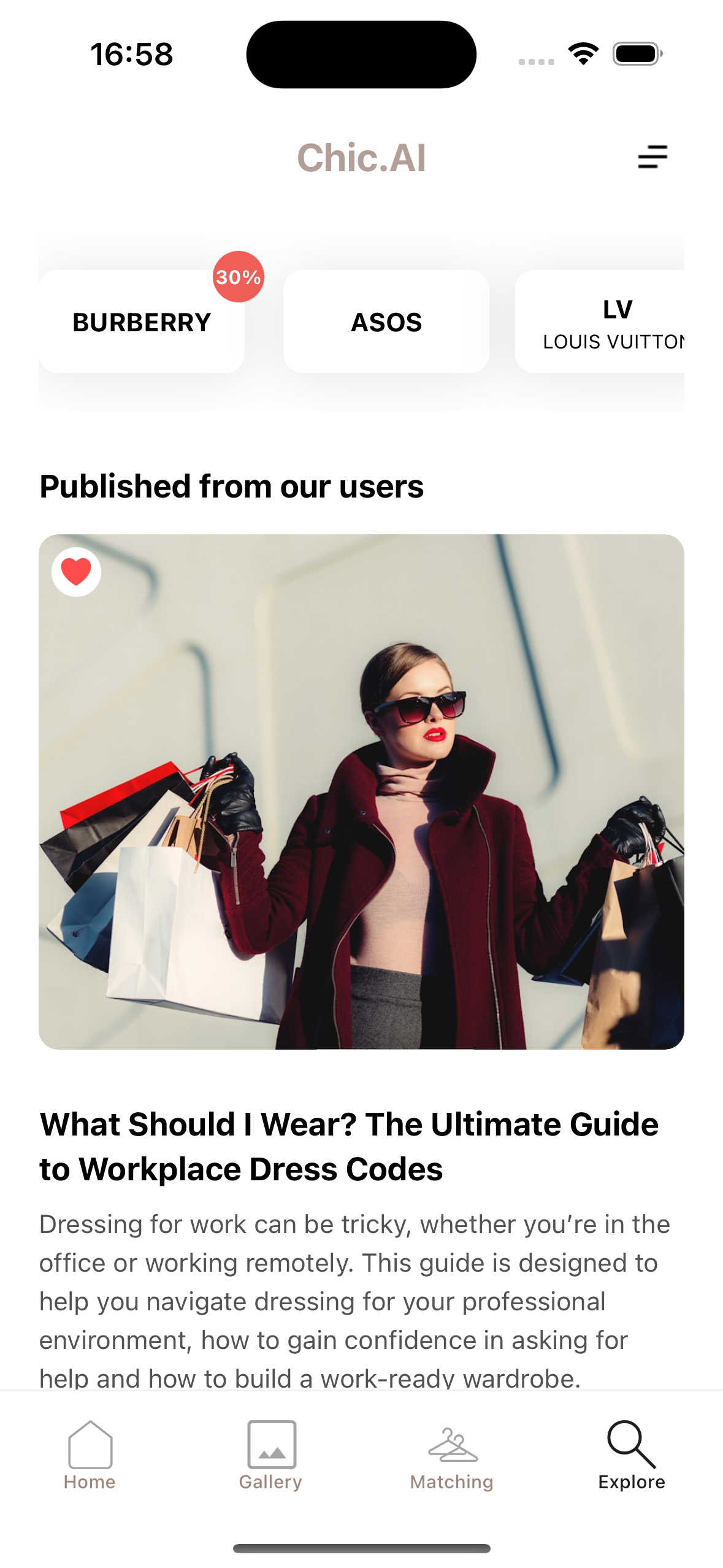 Explore Page