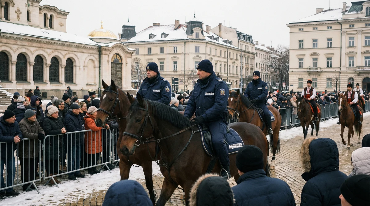 Конни състезания и демонстрации на конната полиция по време на празнуването на Тодоровден в квартал „Бенковски“ в София.