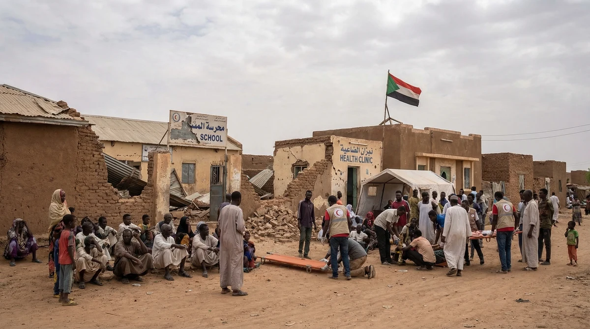 Повредено училище и здравен център в суданско село след удар, с хора и медици на място