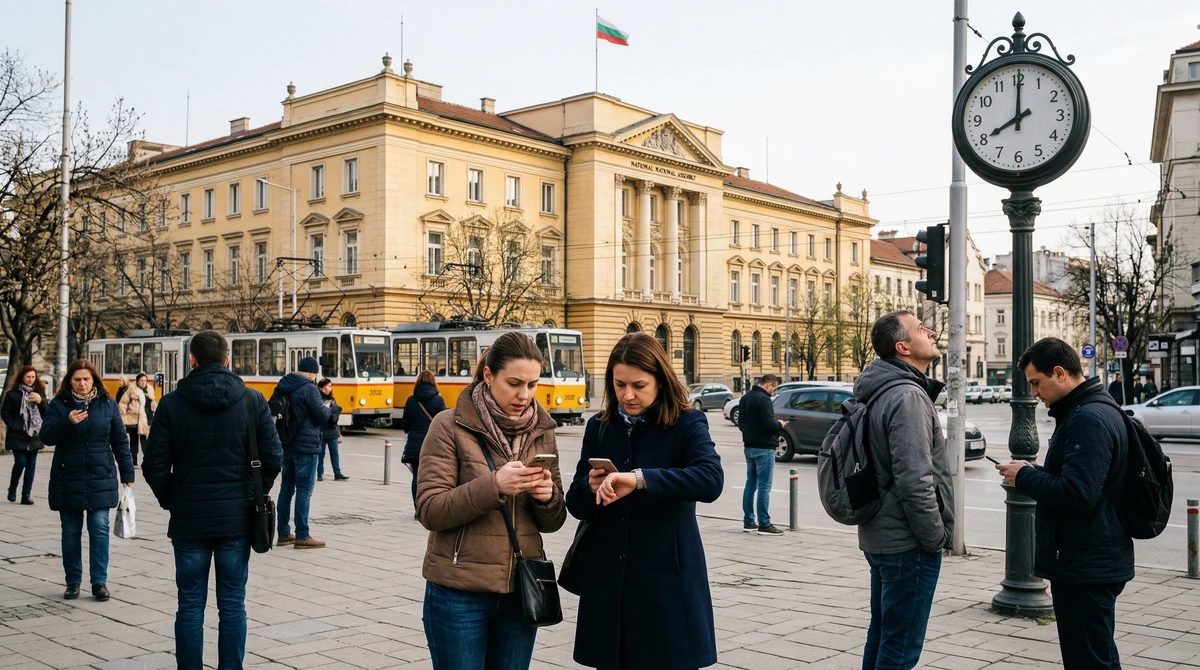 Хора в градска среда в България проверяват часа след преминаването към лятно часово време