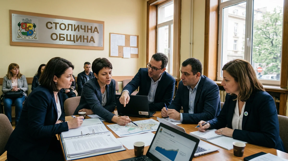Представители на граждански организации и общинска администрация обсъждат проектни предложения в офис на Столичната община