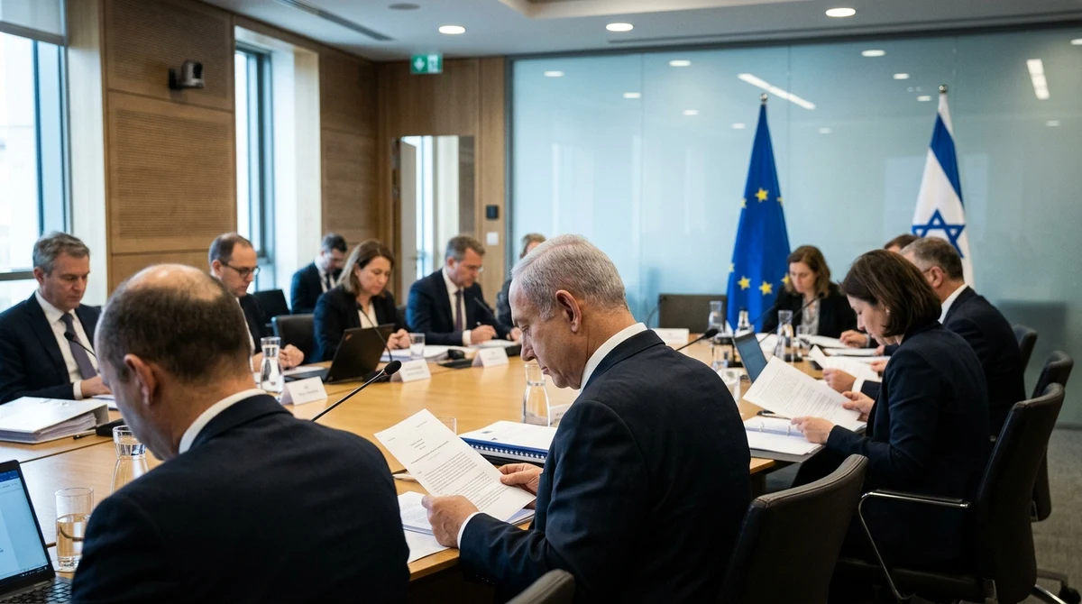 Дипломатическа среща с флагове на ЕС и Израел на фона на спор за нов закон