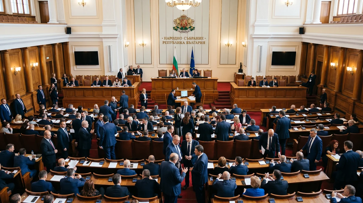 Пленарната зала на Народното събрание в София по време на откриване на нов парламентарен мандат