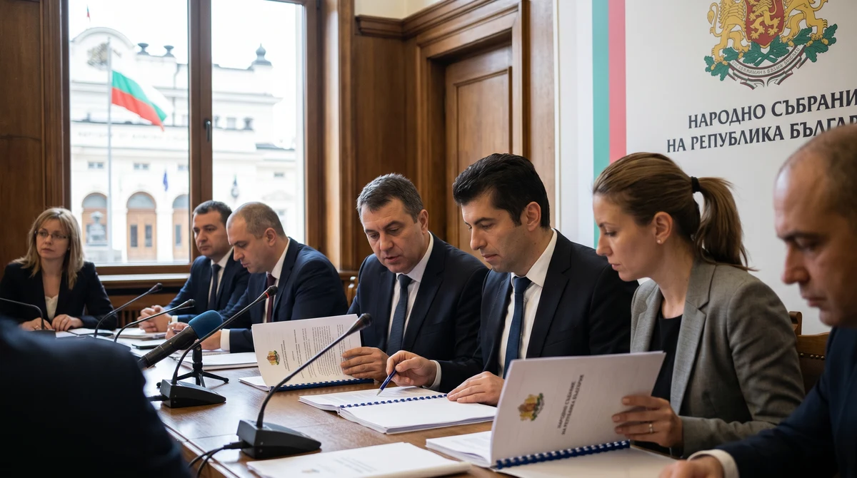 Сграда на Народното събрание и официална институционална среда, свързана с новия антикорупционен закон в България