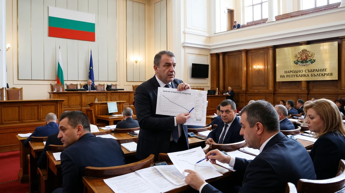 Депутати обсъждат мерки срещу поскъпването в пленарната зала на Народното събрание.
