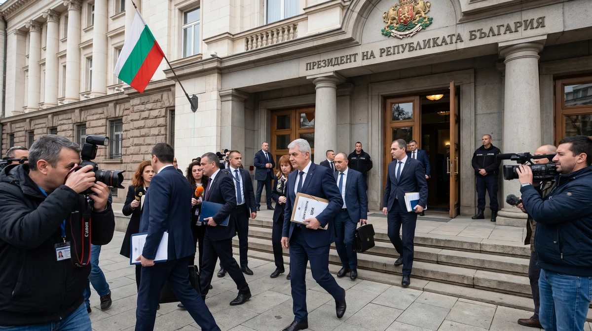Входът на президентството в София по време на консултации за новия състав на Централната избирателна комисия