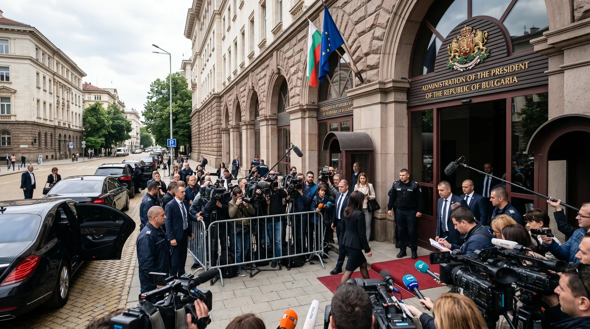 Входът на президентската институция в София по време на публично изслушване за новия състав на ЦИК.