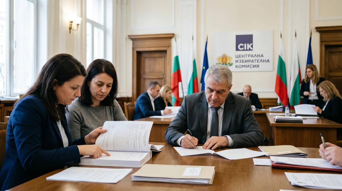 Официална институционална сцена, свързана с работата на Централната избирателна комисия в България
