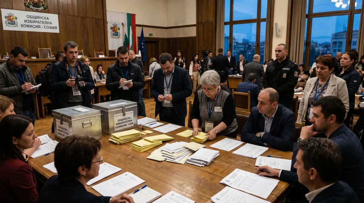 Преброяване на бюлетини и изборни документи при частични местни избори в София