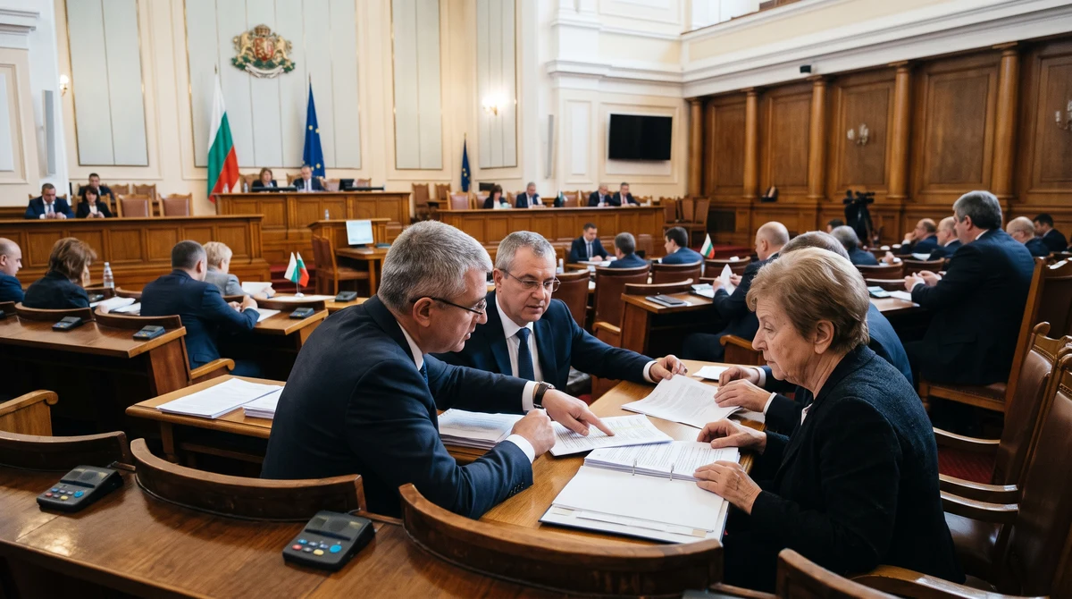 Депутати в пленарната зала на Народното събрание обсъждат решение, свързано с НЗОК и ДАНС.