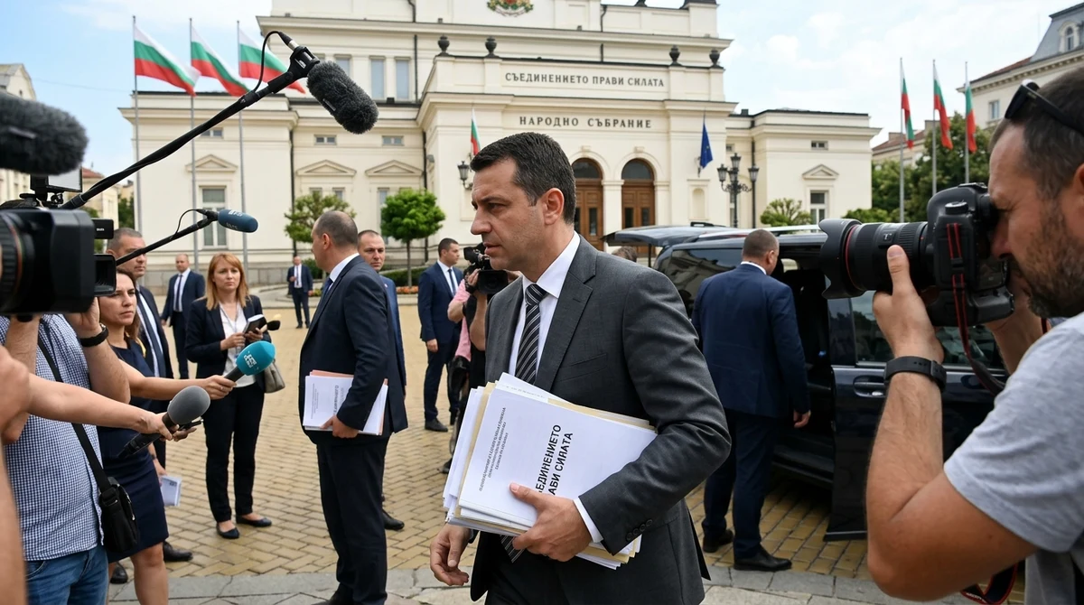 Сграда на Народното събрание в София на фона на обсъждане на държавния бюджет за 2026 г.