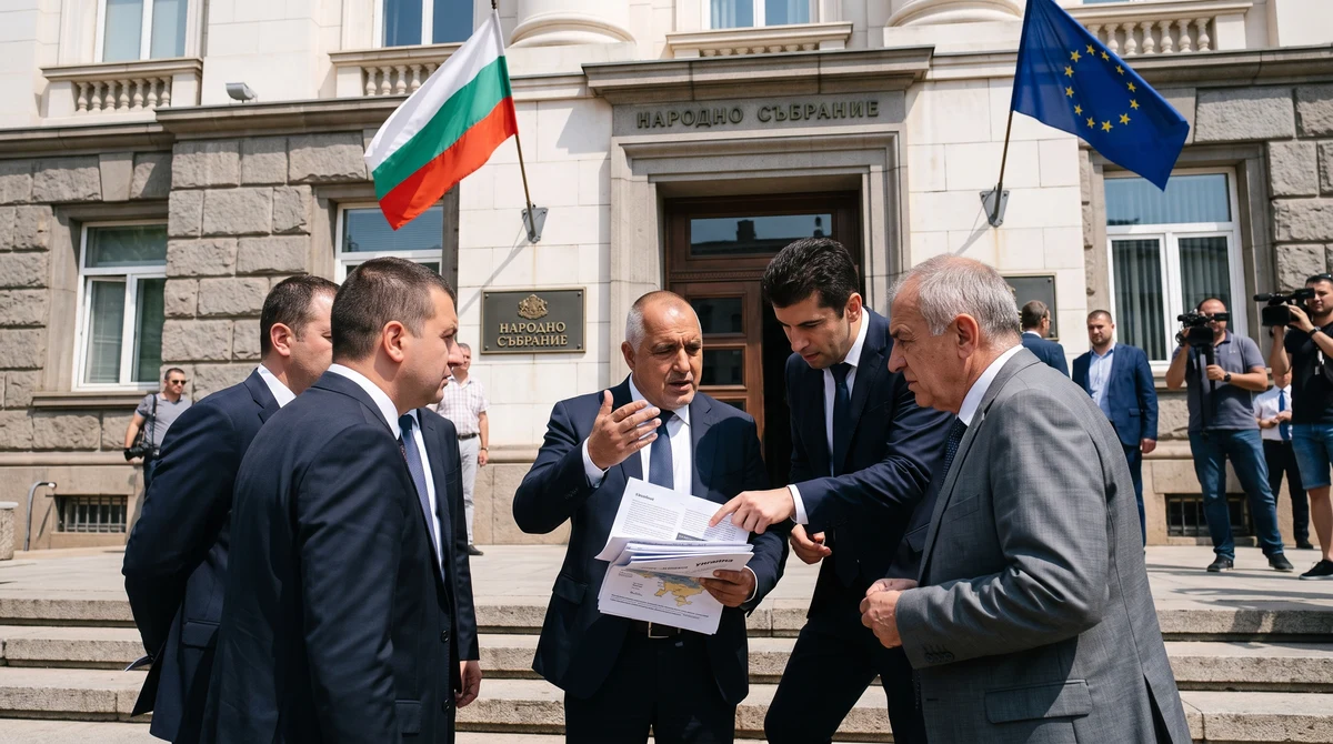 Зала на българския парламент по време на дебат за споразумението с Украйна