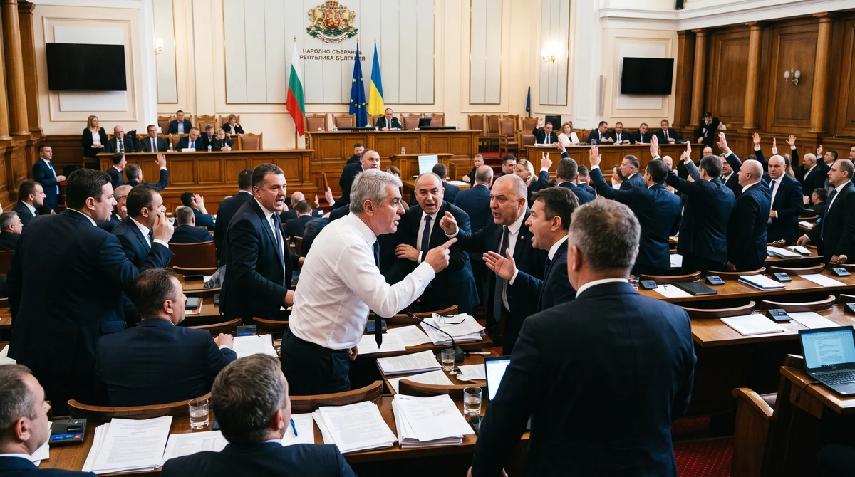 Зала на Народното събрание по време на гласуване по споразумението за сигурност между България и Украйна