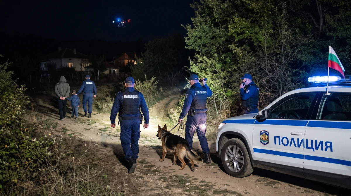 Нощна полицейска операция край шуменско село с дронове и служебни кучета, при която Наталия е открита, а заподозреният е задържан