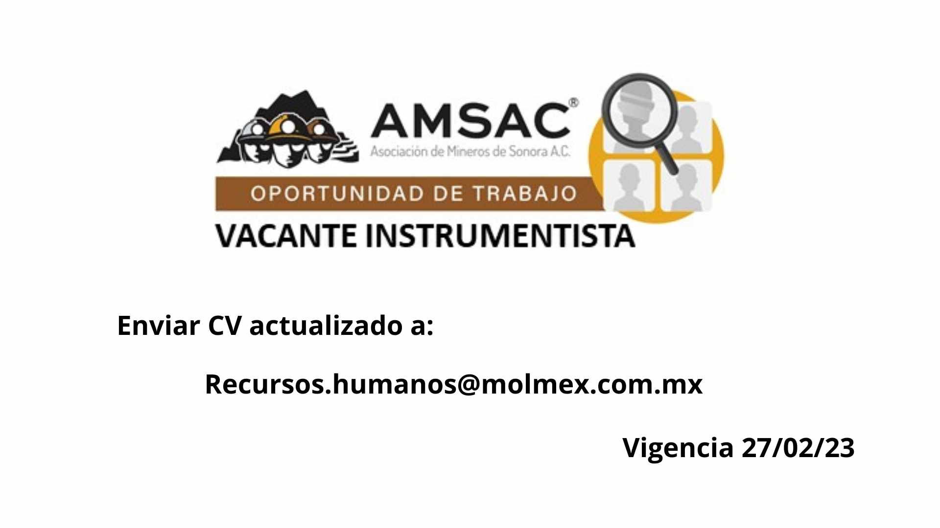 Oportunidad de trabajo AMSAC