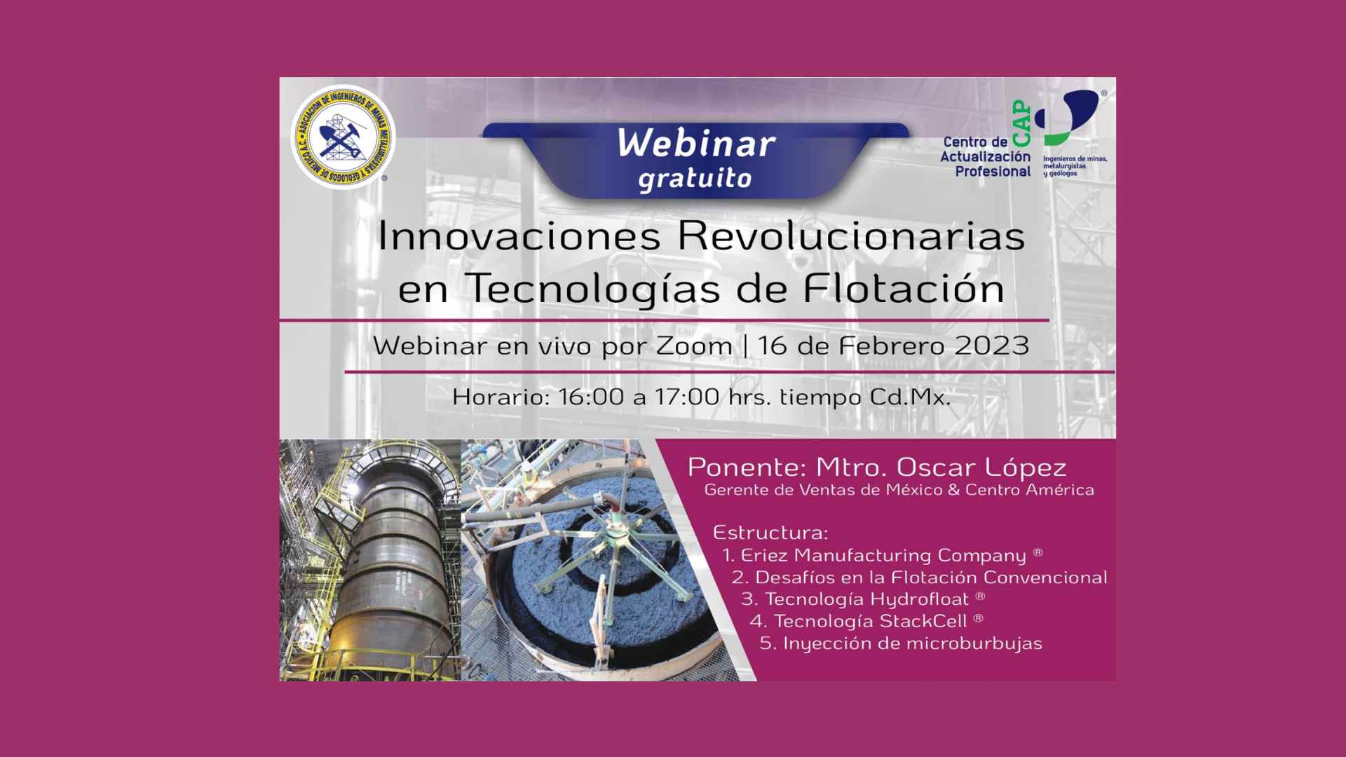 Video: Webinar "Innovaciones Revolucionarias en Tecnologías de Flotación" Eriez