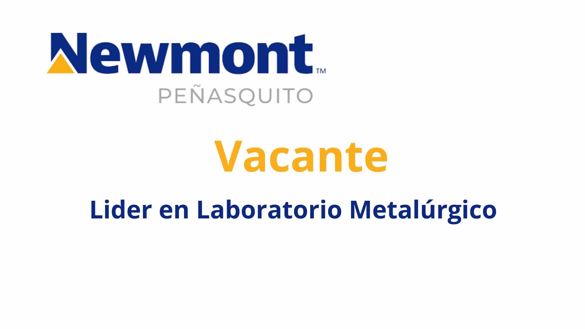 Oportunidad Laboral Newmont Peñasquito