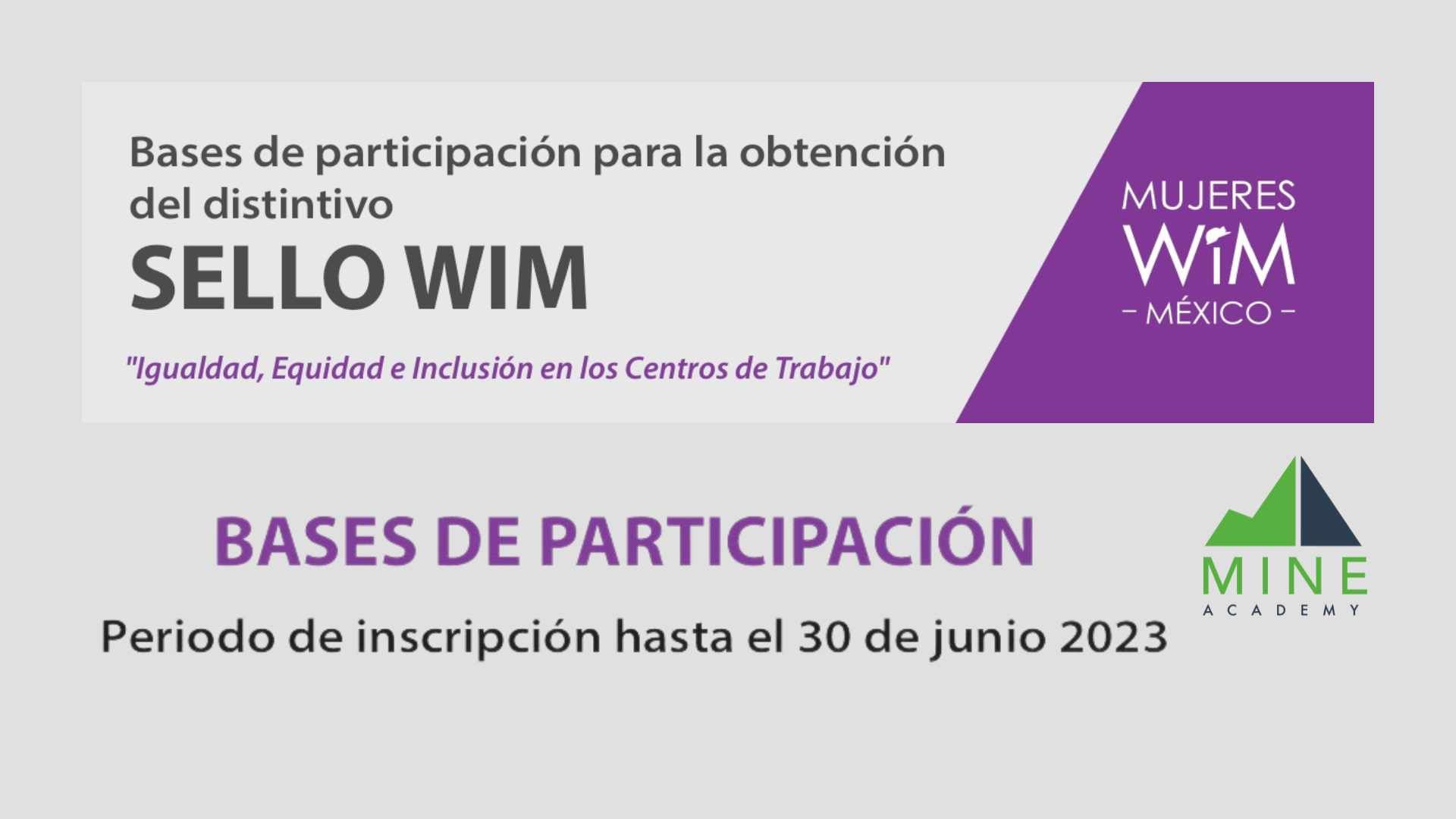 Bases de participación para la obtención del distintivo "Sello WiM"