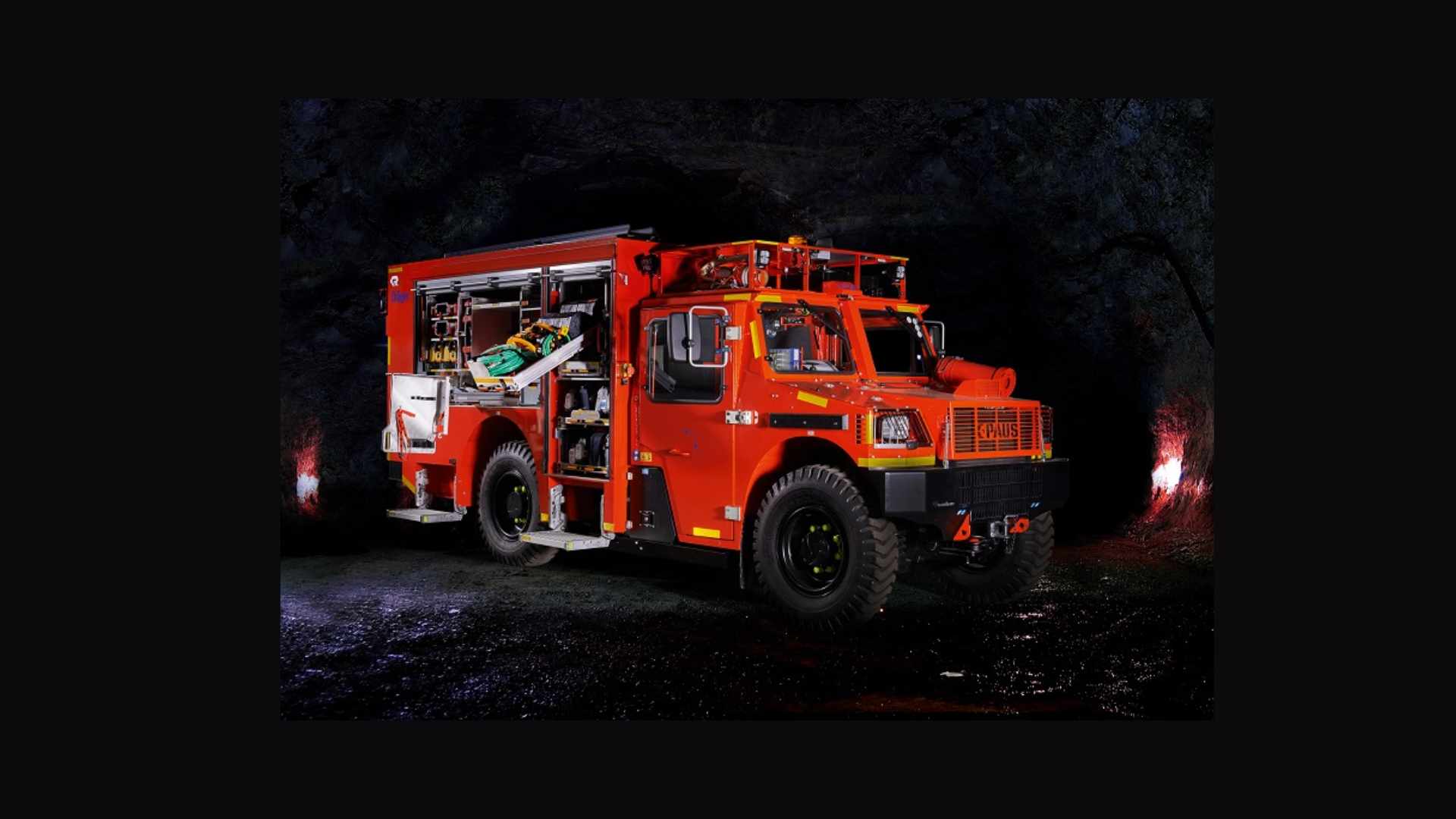 PAUS y Dräger avanzan en las operaciones de rescate minero con el nuevo camión de bomberos MR
