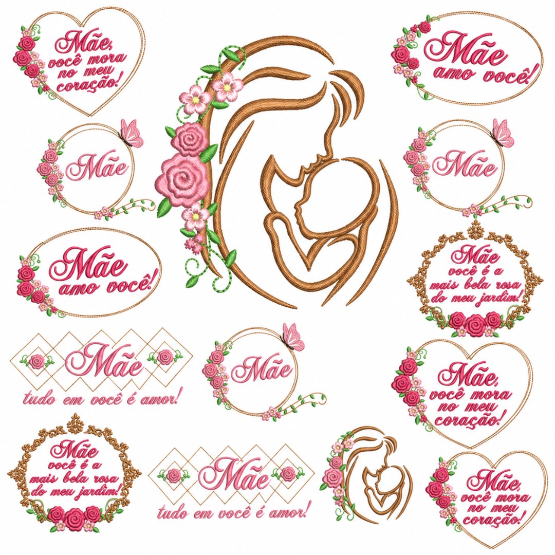 Matrizes de Bordado - Coleção Dia das Mães Floral