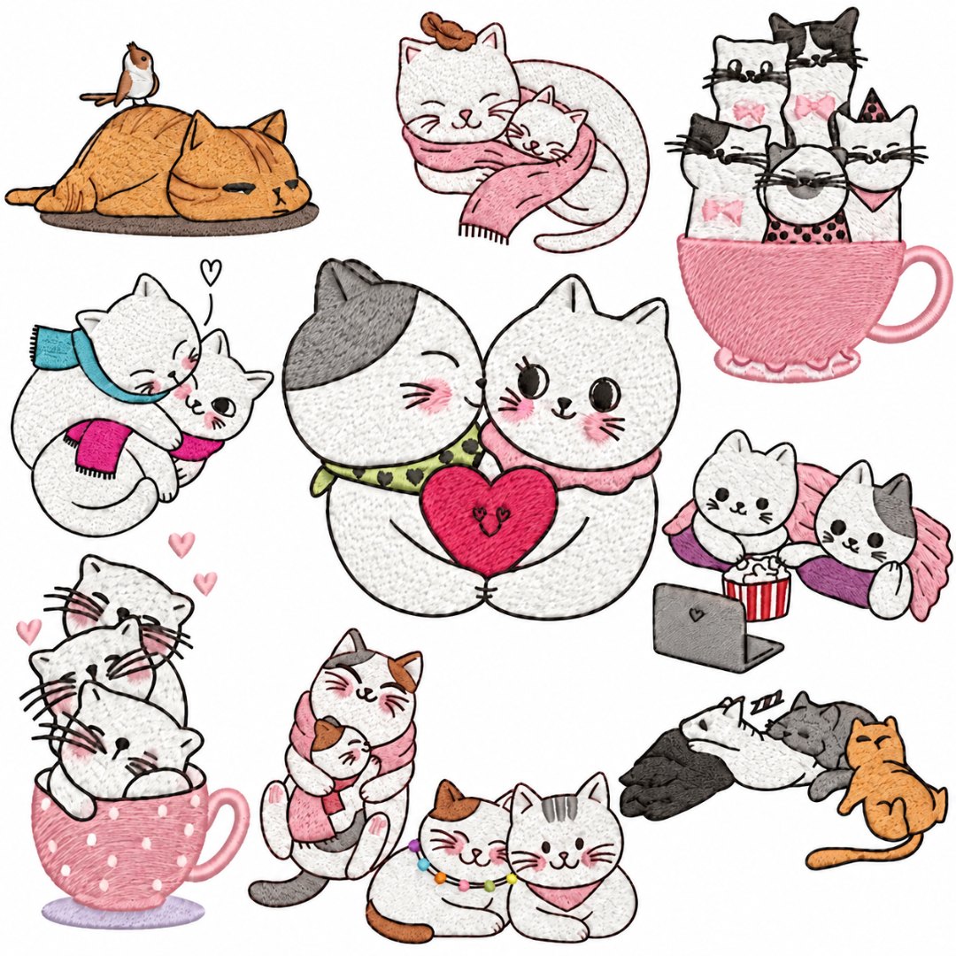Matrizes de Bordado - Coleção Gatinho 1