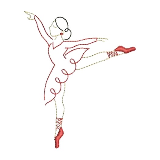 Matriz de Bordado - Bailarina Redwork 8