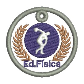 Projeto na Bordadeira - Chaveiro Ed. Física