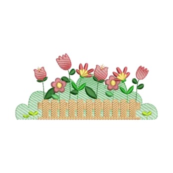Matriz de Bordado - Flores Cerca
