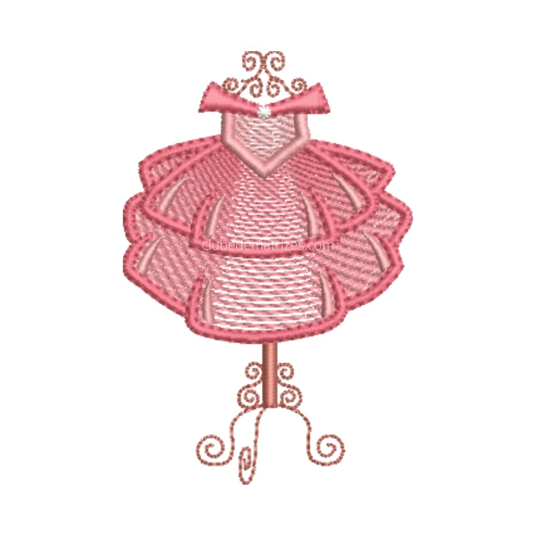 Matriz de Bordado - Vestido Princesa Manequim