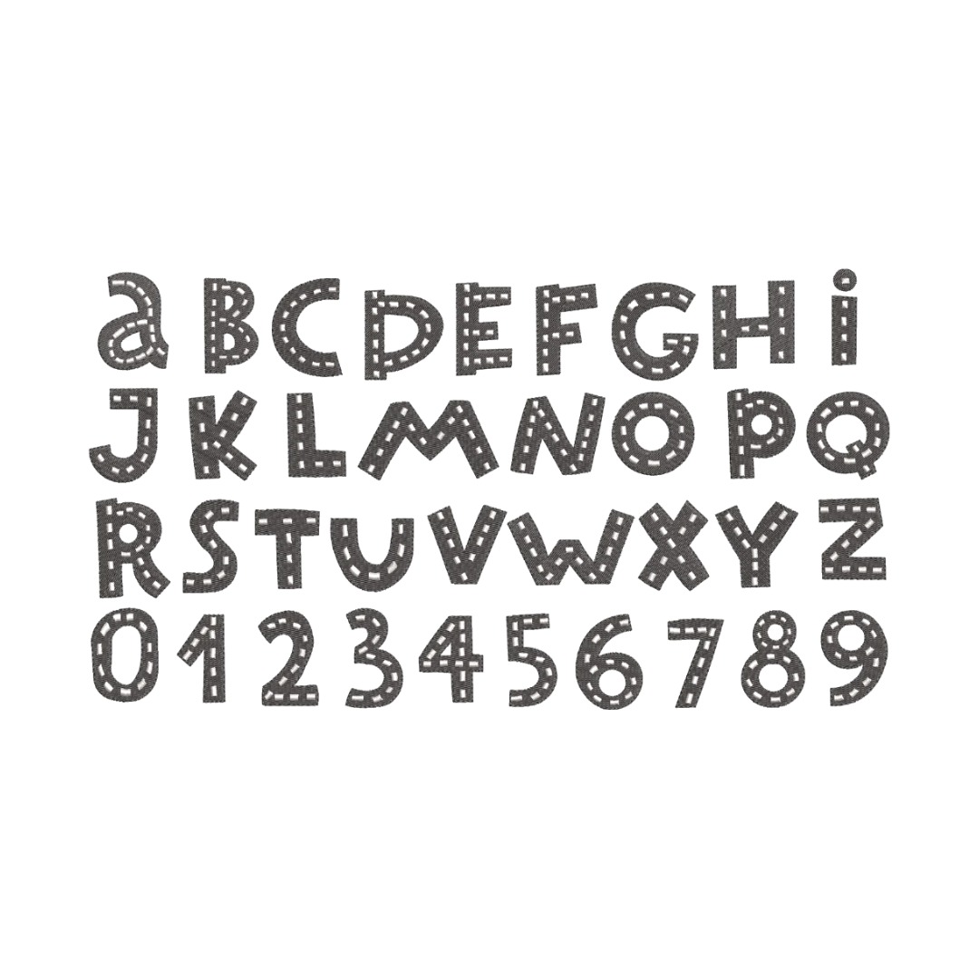 Matriz de Bordado - Estradinha Numeral e Alfabeto