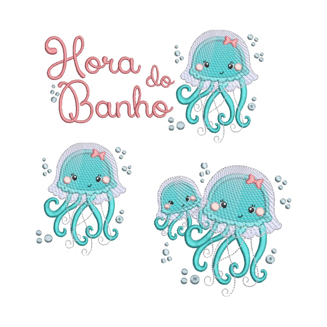 Matriz de Bordado - Água Viva Hora do Banho