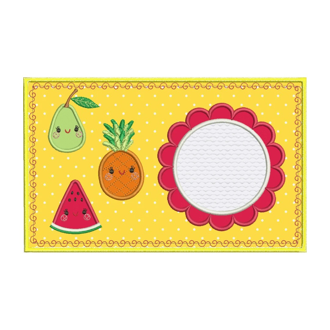 Projeto na Bordadeira - Mug Rug Hora do Lanchinho 16x26 -18x30 - 20x28