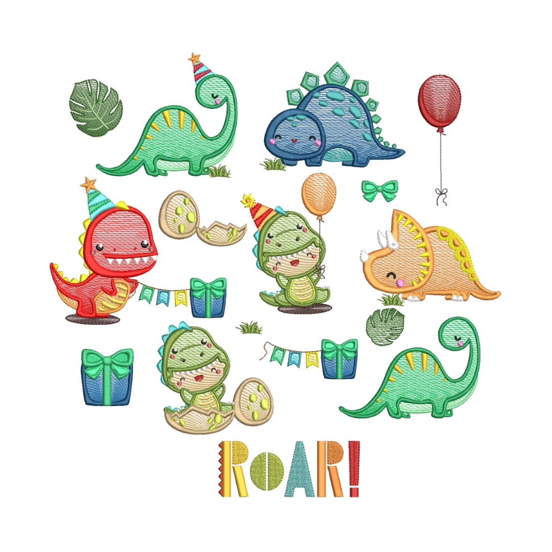 Matrizes de Bordado - Dinossauros [Coleção ROAR]