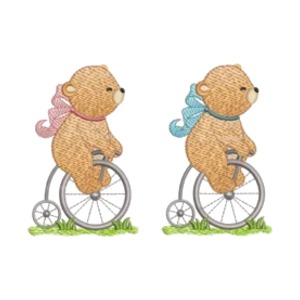 Matrizes de Bordado - Ursinho unissex na bicicleta