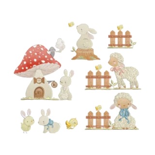 Matriz de Bordado - Coleção Ovelhinhas/Coelhos