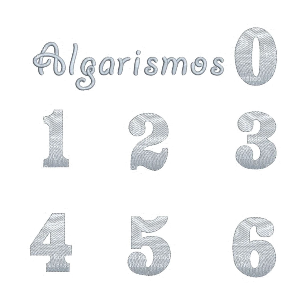 Matrizes de Bordado - Numerais (Pontos Leves)