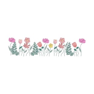 Matriz de Bordado - Flores Pontos Leves 18 cm