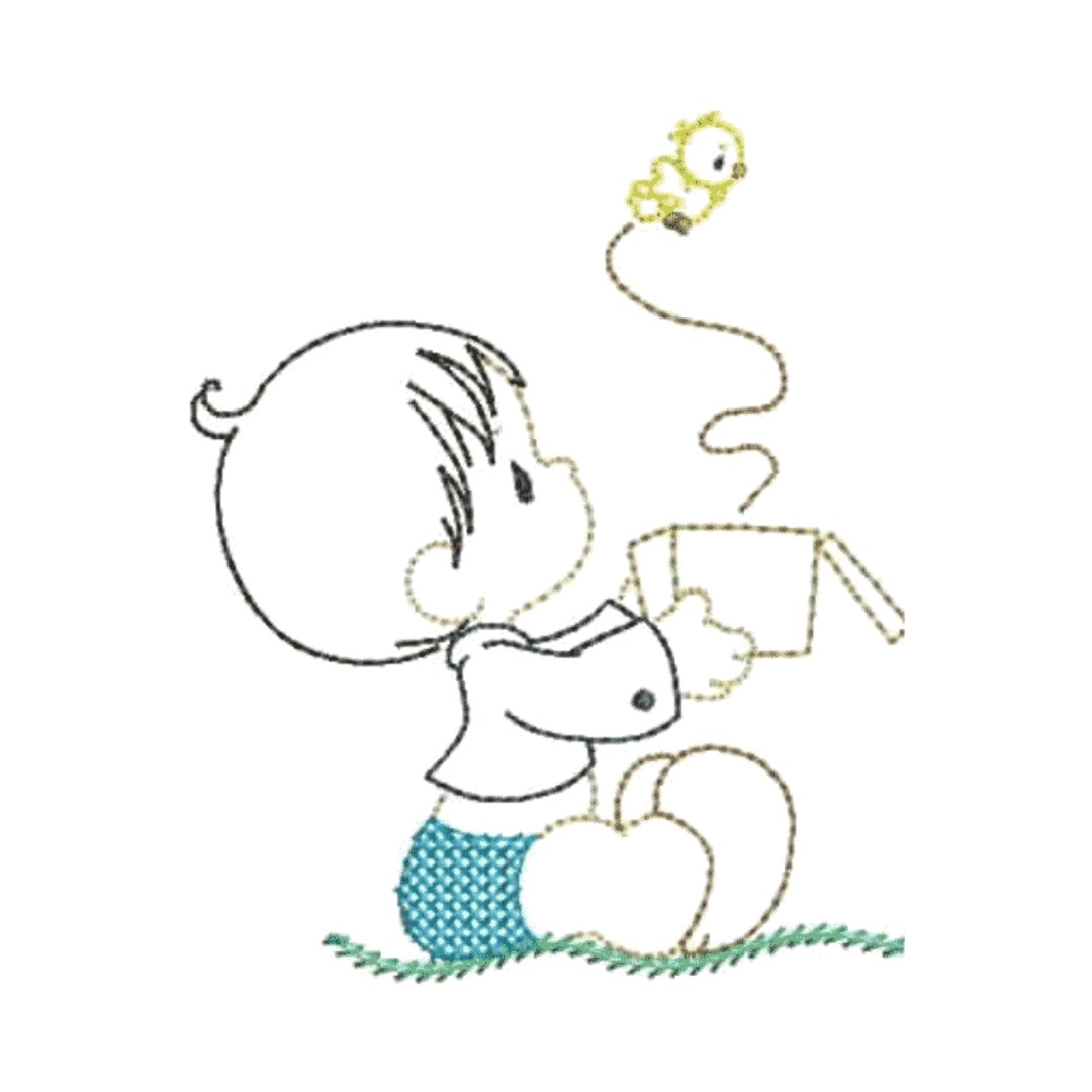 Matriz de Bordado - Menino sentado