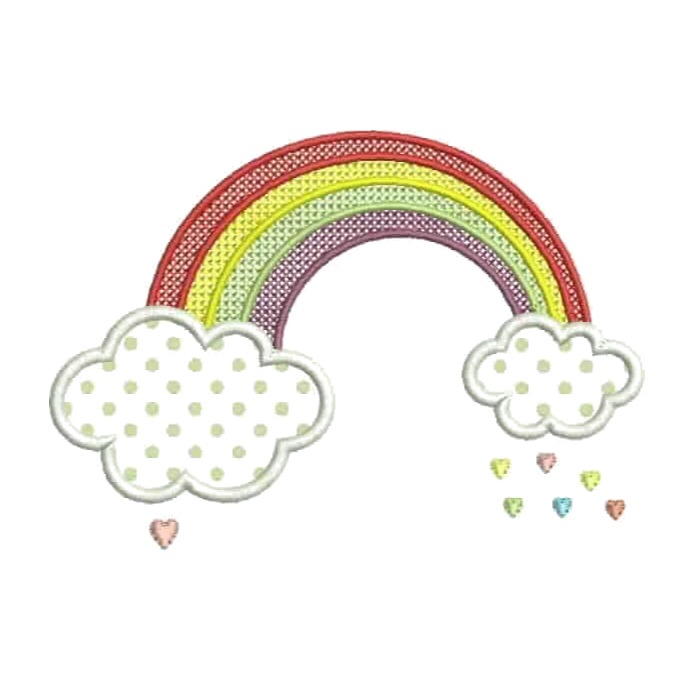 Matrizes de Bordado - Arco Íris com Chuva de Amor