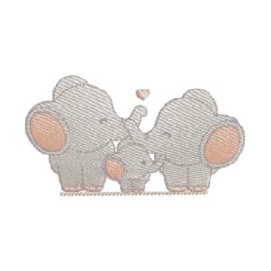 Matriz de Bordado - Família Elefante