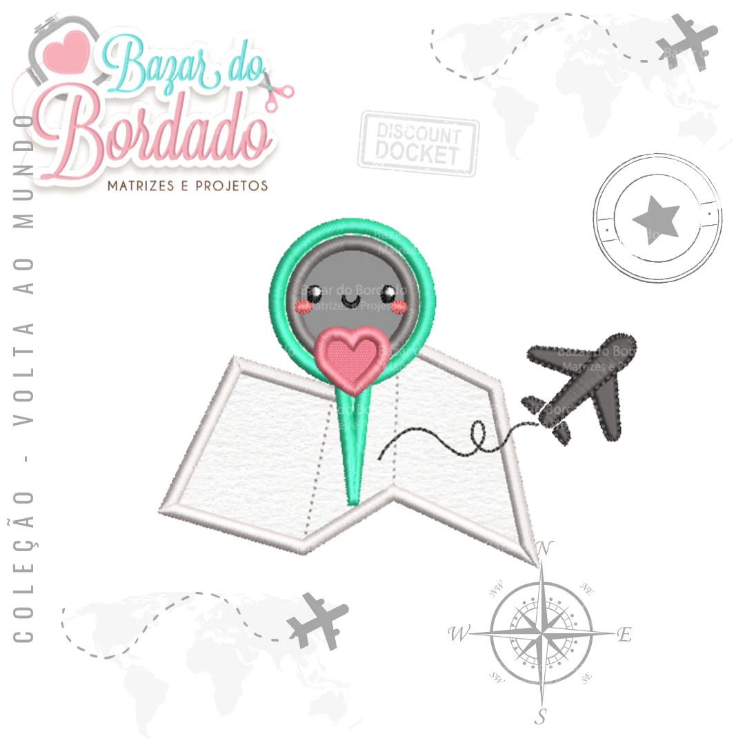 Matriz de Bordado - Pino e Mapa