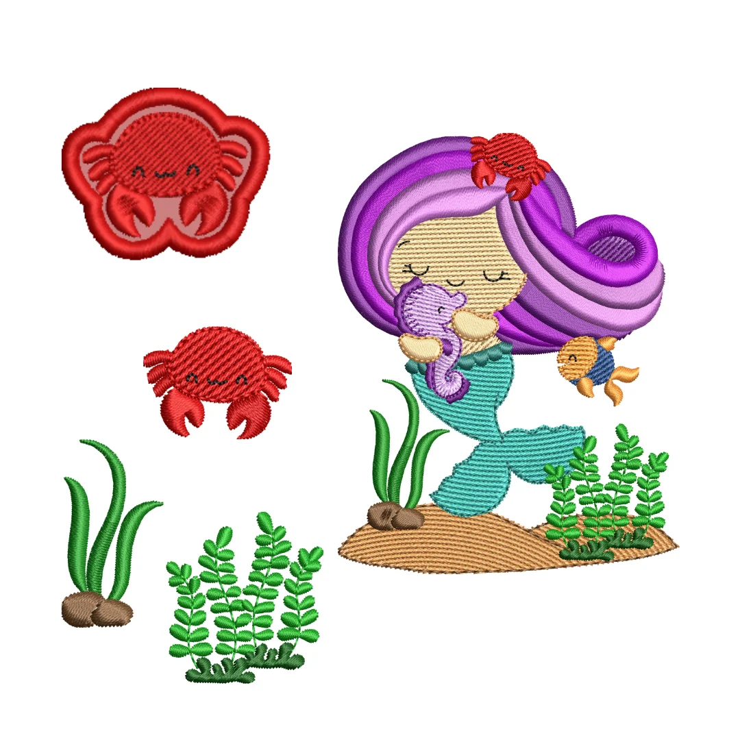 Matrizes de Bordado - KIT Sereia