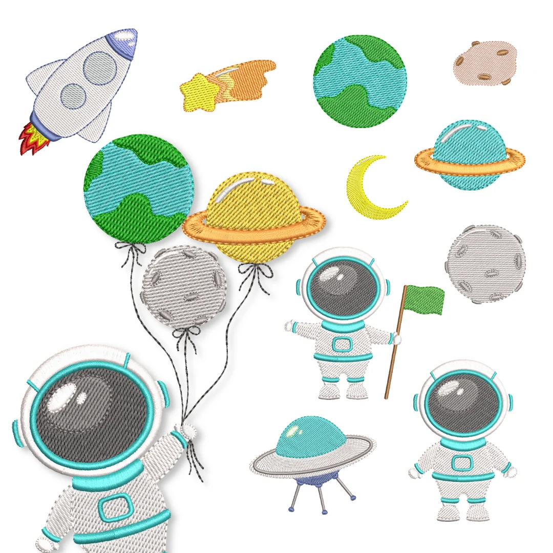 Matrizes de Bordado - Astronautas