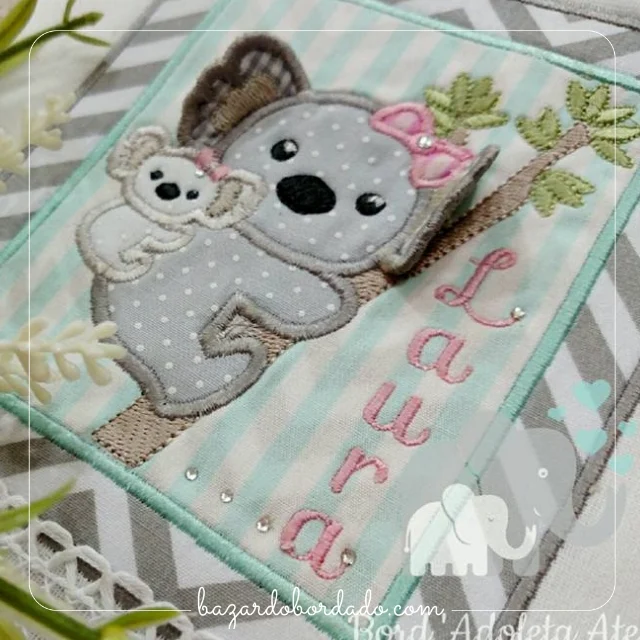 Matrizes de Bordado 3D - Mamãe e bebê Coala