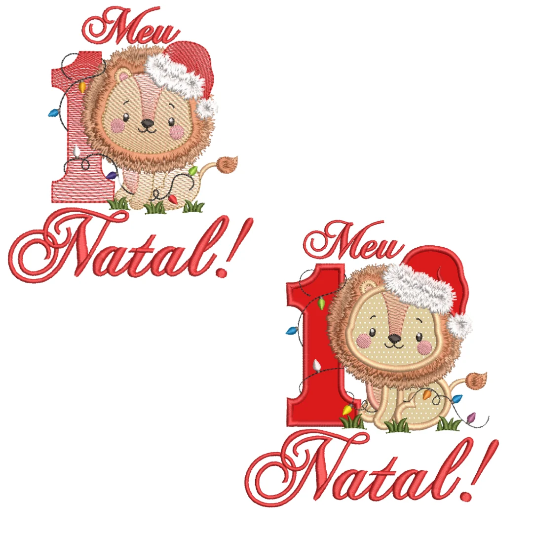 Matriz de Bordado - Meu Primeiro Natal Leãozinho