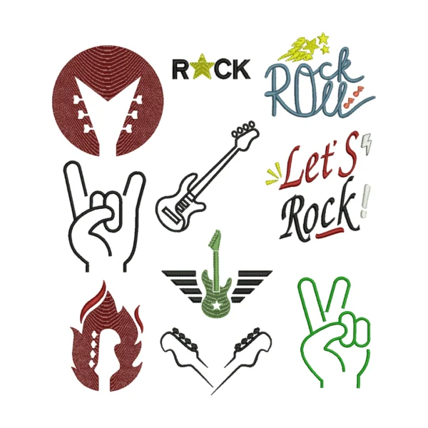 Matrizes de Bordado - Guitar Rock