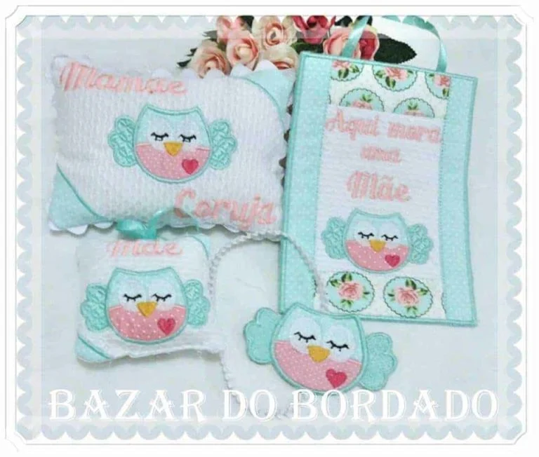 Projeto na Bordadeira - Kit Mãe Coruja