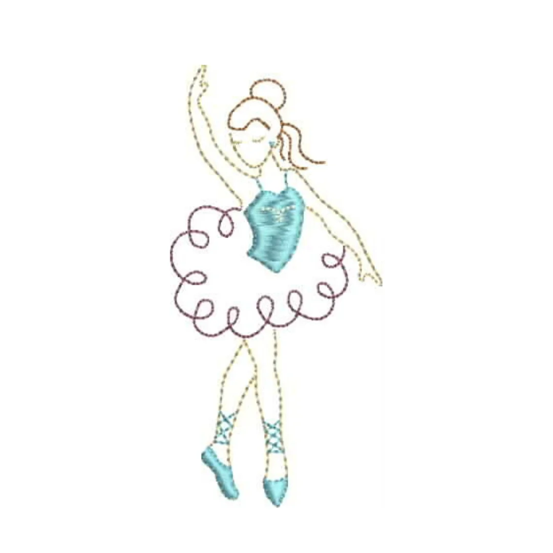 Matriz de Bordado - Bailarina Redwork 3